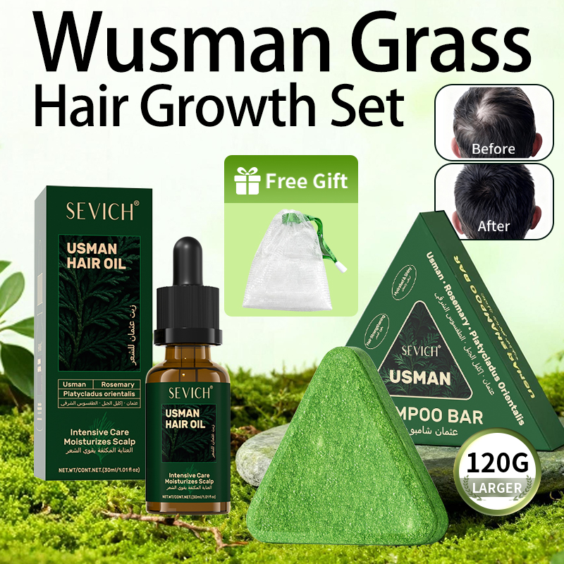 Hair Care Natural Products - Natural Hair Growth Set Usman Grass