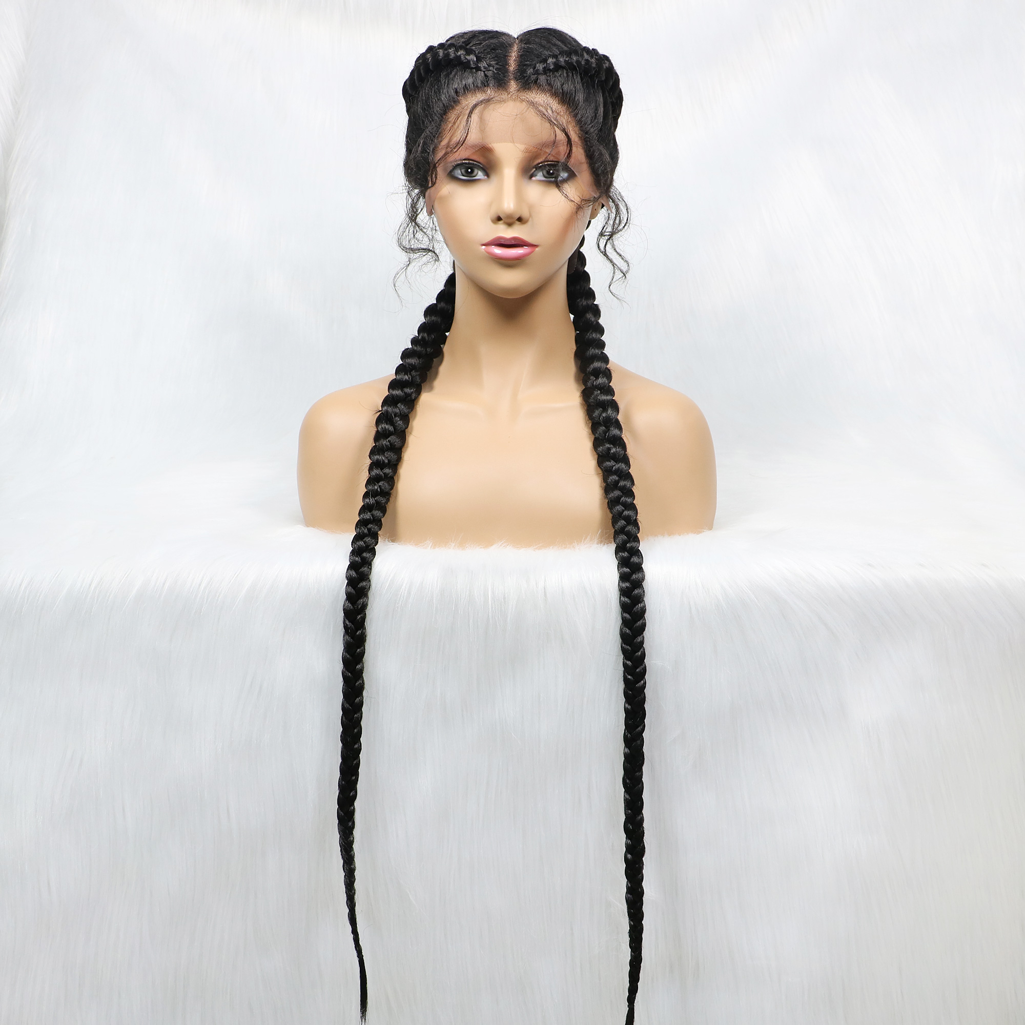 Synthetic Goddess Braided Wigs - Braiding Hair Kanekalon บทวิจารณ์และราคา