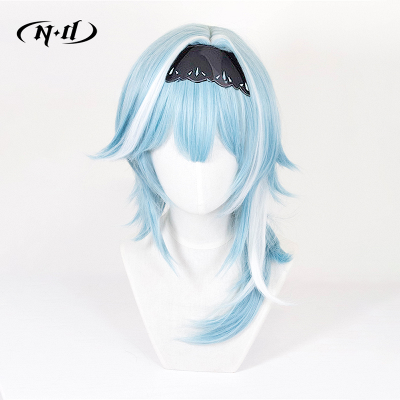 ND Eula Cosplay Wigs Hairpiece - Braiding Hair Kanekalon บทวิจารณ์และราคา