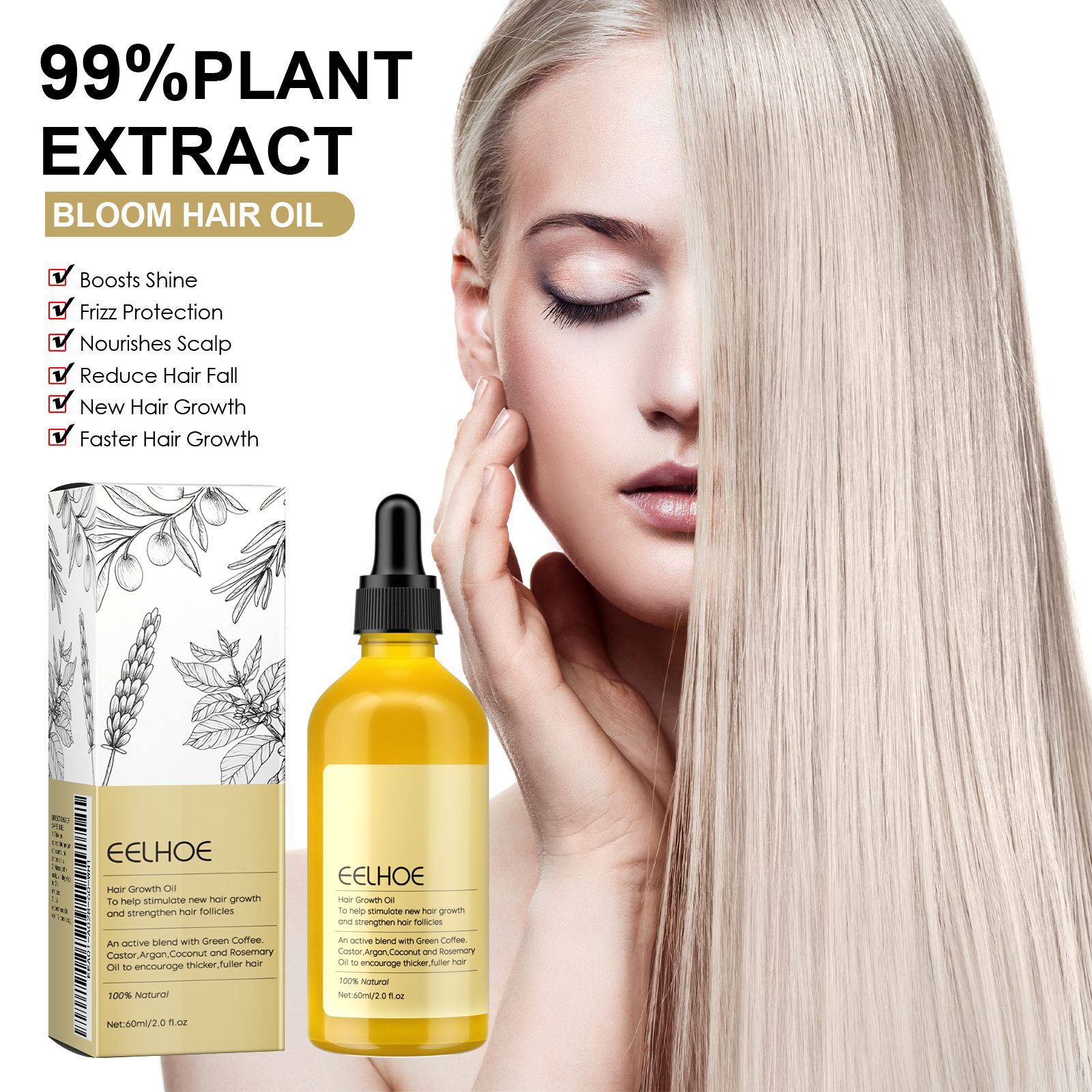EELHOE Rosemary Oil Grows Hair - Hair Care Natural Products บทวิจารณ์และราคา