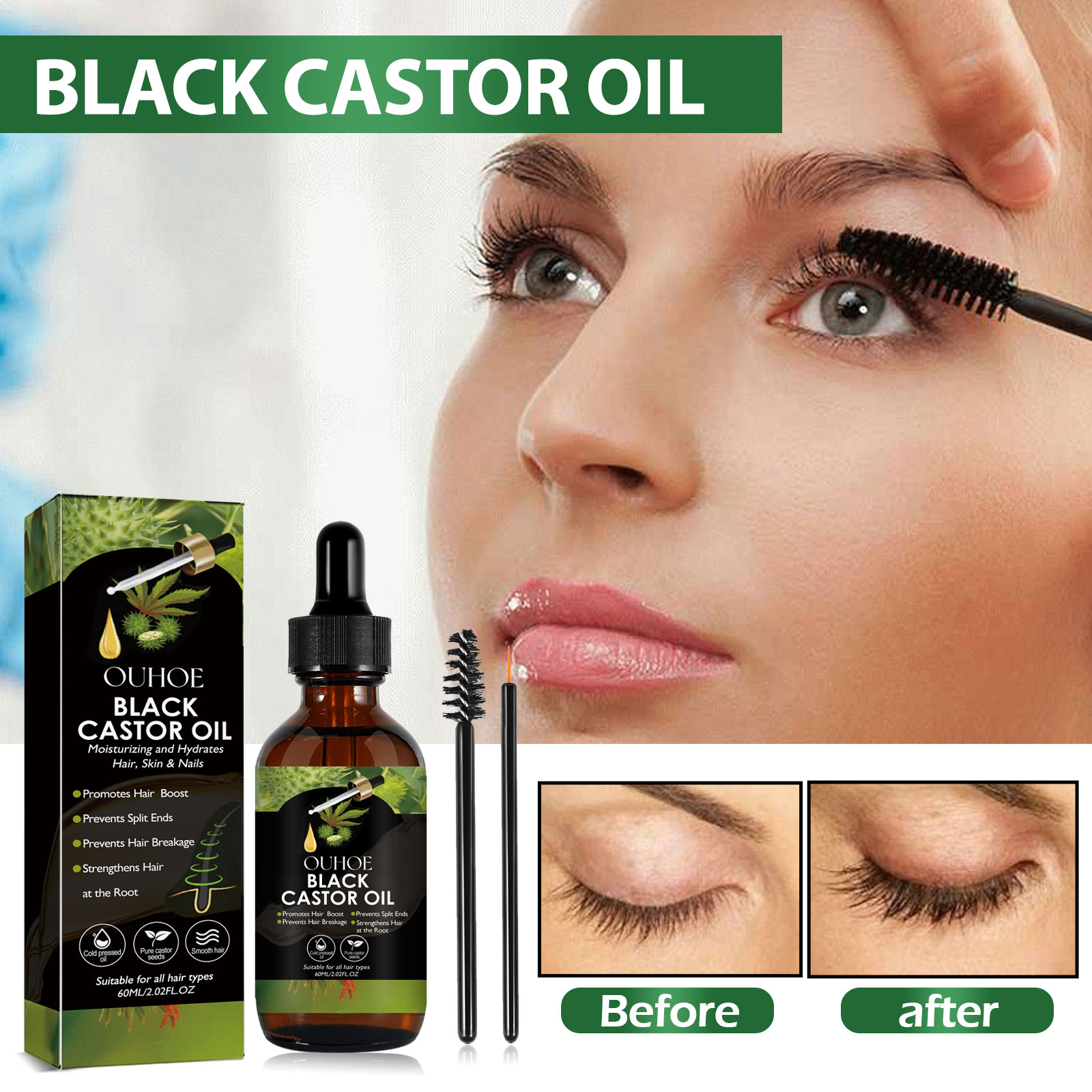 OUHOE Black Castor Oil 100% Or - Hair Care Ouai บทวิจารณ์และราคา
