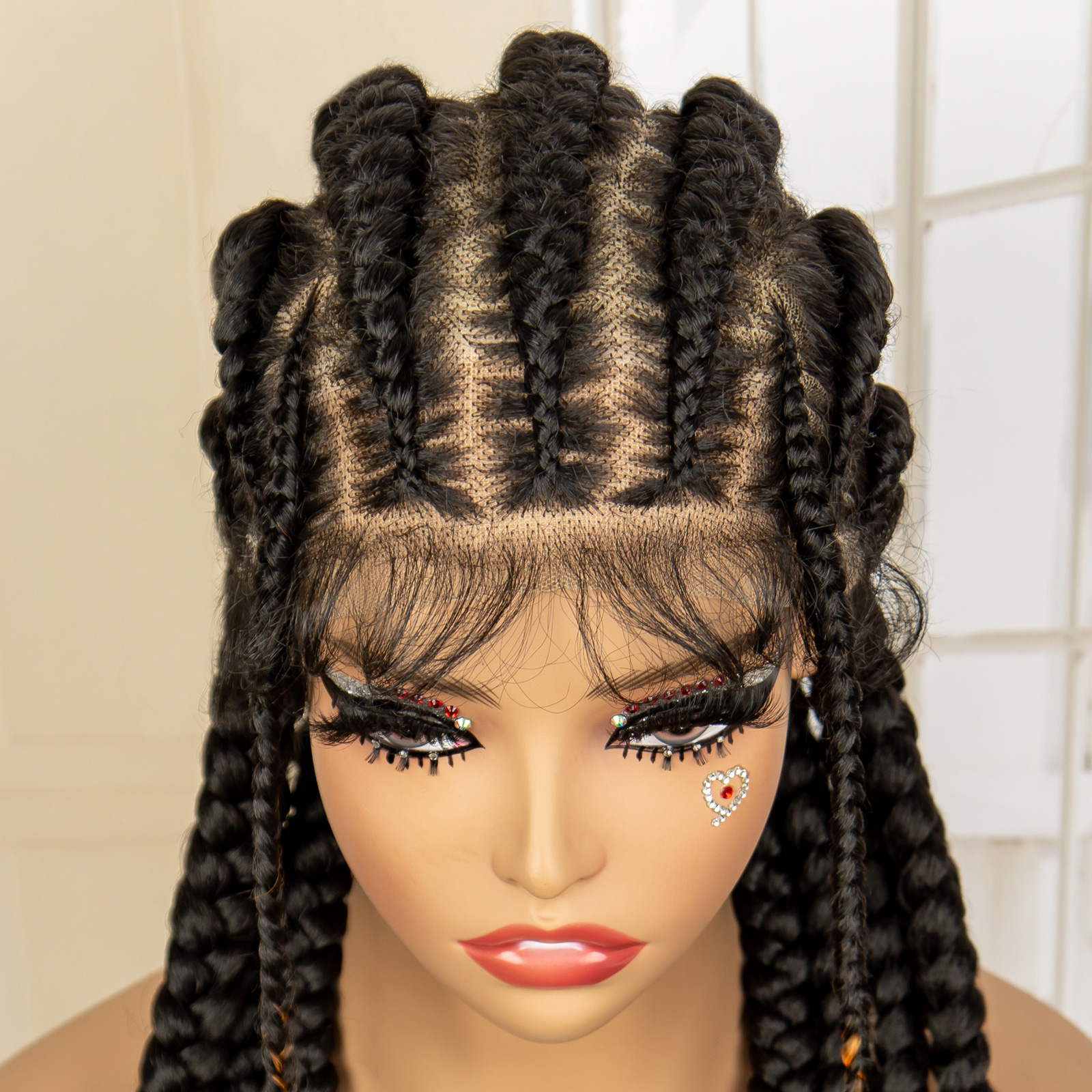 Full lace Cornrow Braided Wigs - Braiding Hair Kanekalon บทวิจารณ์และราคา