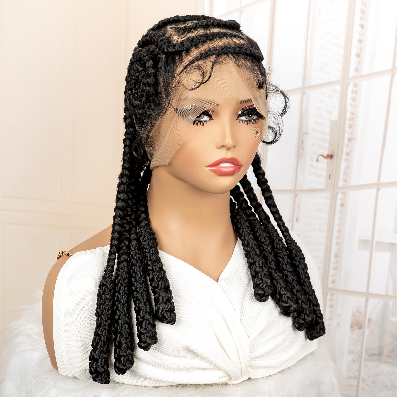 New Synthetic Afro Braided Wig - Braiding Hair Kanekalon บทวิจารณ์และราคา