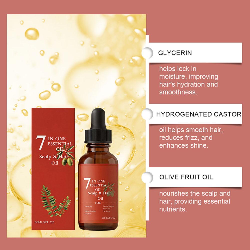 1-5X 60ml 7-in-1 Essential Sca - Hair Care Fragrance Essential Oil บทวิจารณ์และราคา