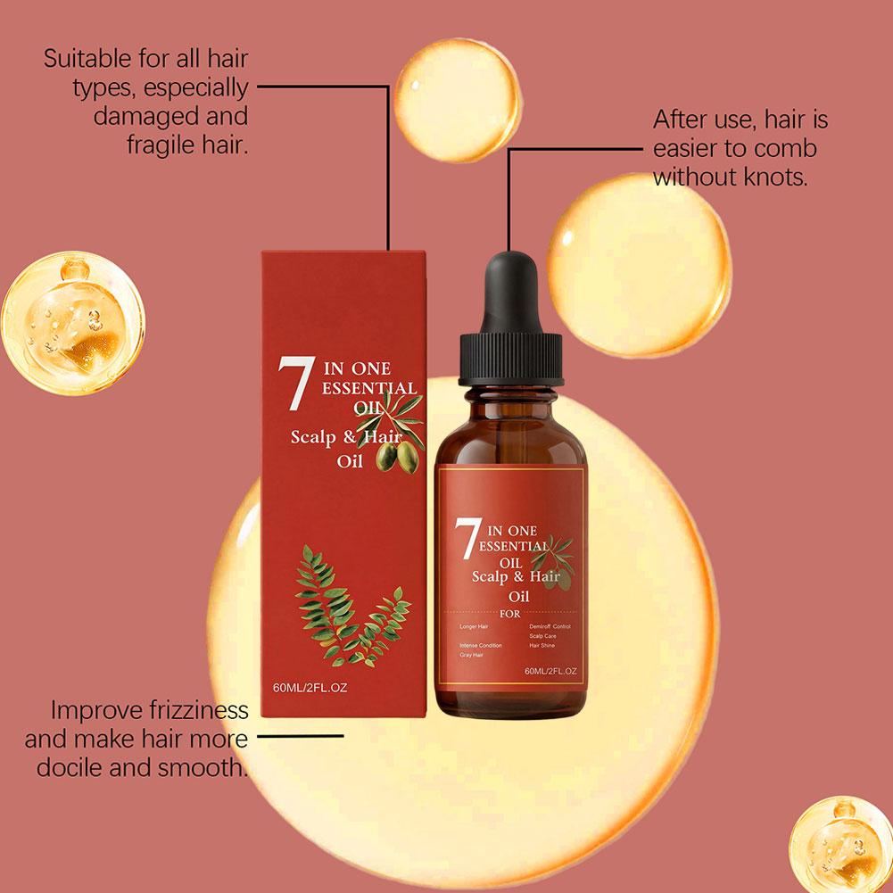 1-5X 60ml 7-in-1 Essential Sca - Hair Care Fragrance Essential Oil บทวิจารณ์และราคา