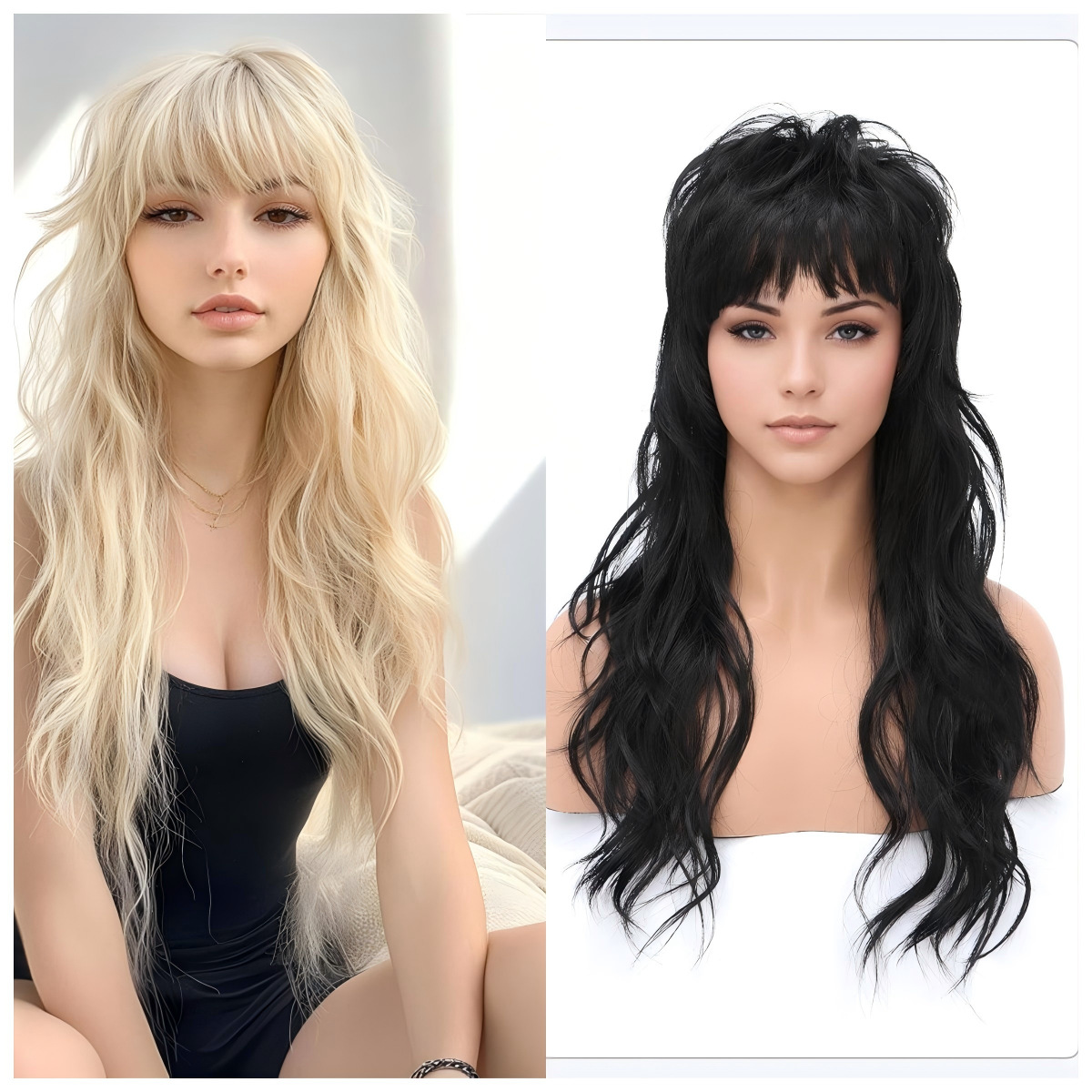 Synthetic Long Curly Wig 80s 9 - Braiding Hair Kanekalon บทวิจารณ์และราคา