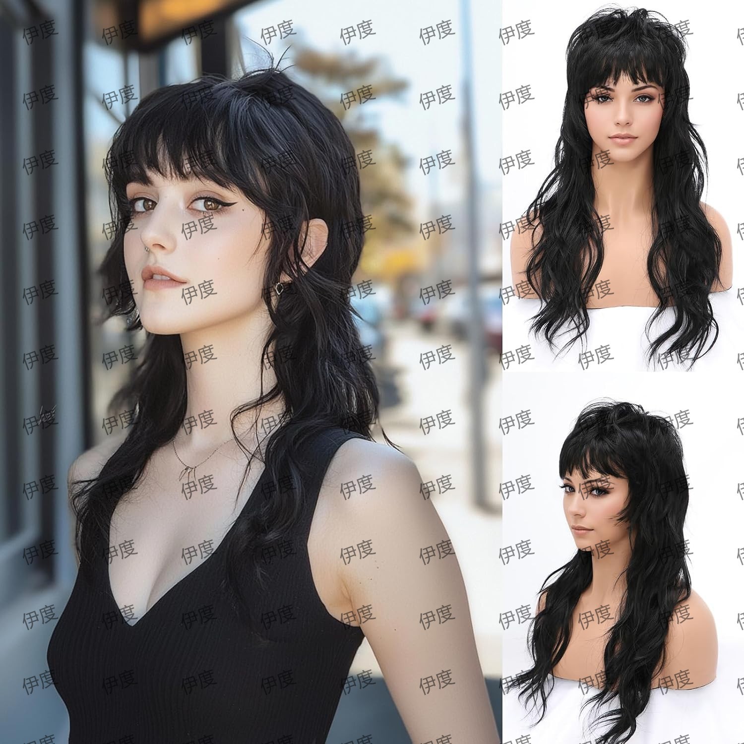 Synthetic Long Curly Wig 80s 9 - Braiding Hair Kanekalon บทวิจารณ์และราคา