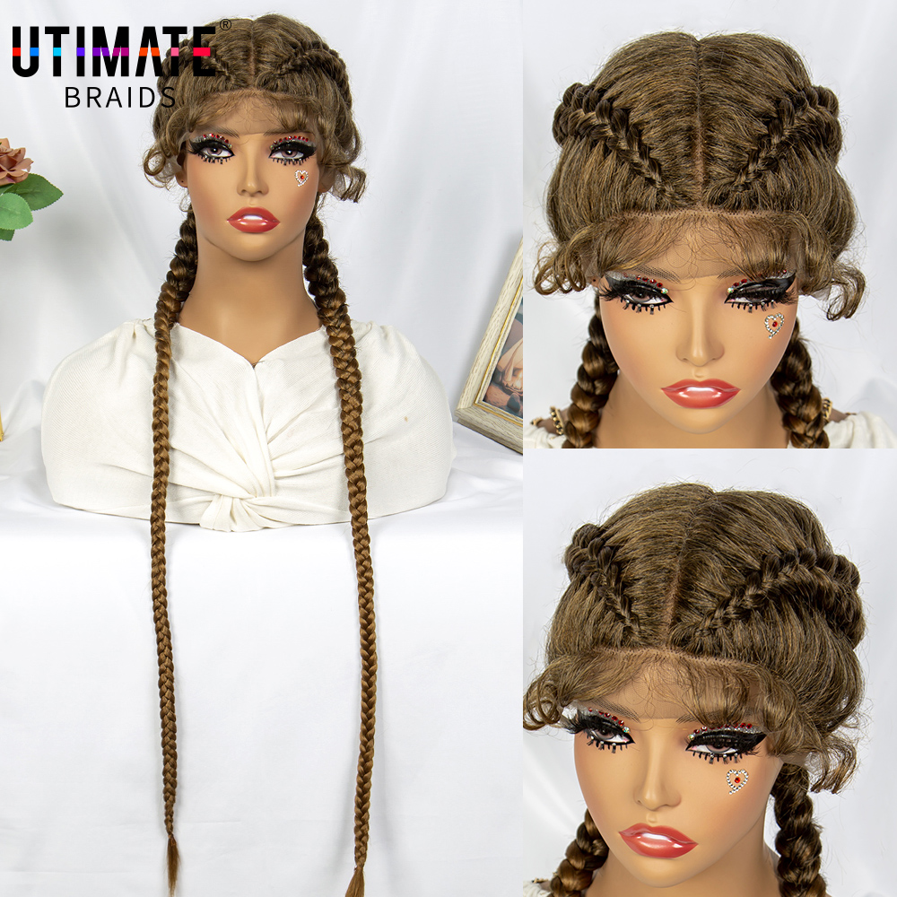 Brown Synthetic Braided Wigs C - Braiding Hair Kanekalon บทวิจารณ์และราคา