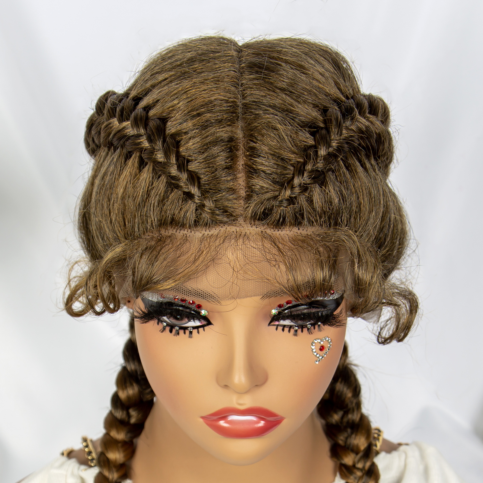 Brown Synthetic Braided Wigs C - Braiding Hair Kanekalon บทวิจารณ์และราคา