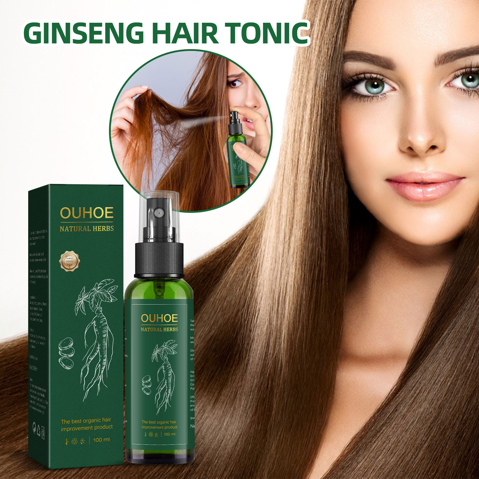 Natural Herbal Ginseng Hair Ca - Hair Care Natural Products บทวิจารณ์และราคา