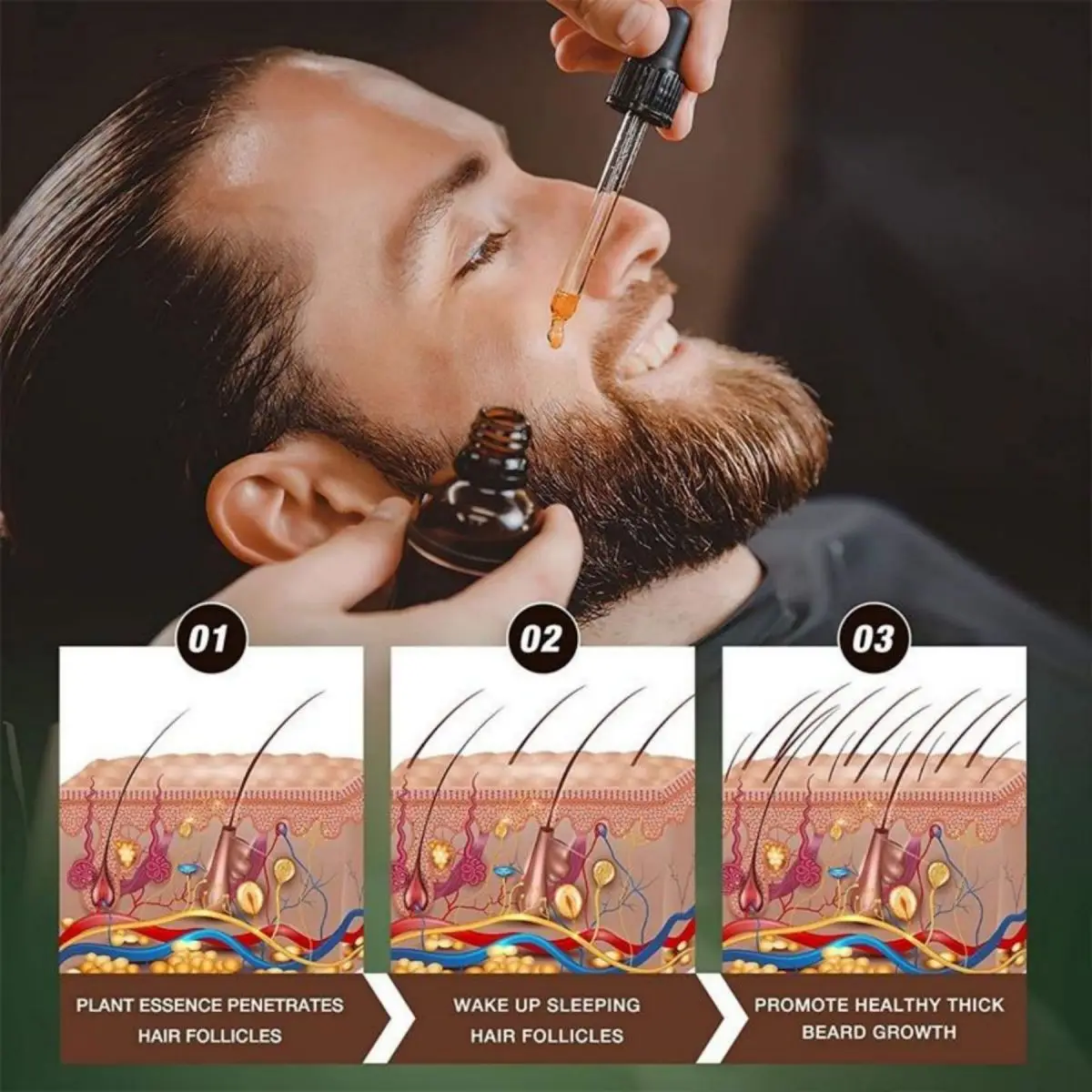 Fast Beard Growth Oil Beard Oi - Hair Care Fragrance Essential Oil บทวิจารณ์และราคา