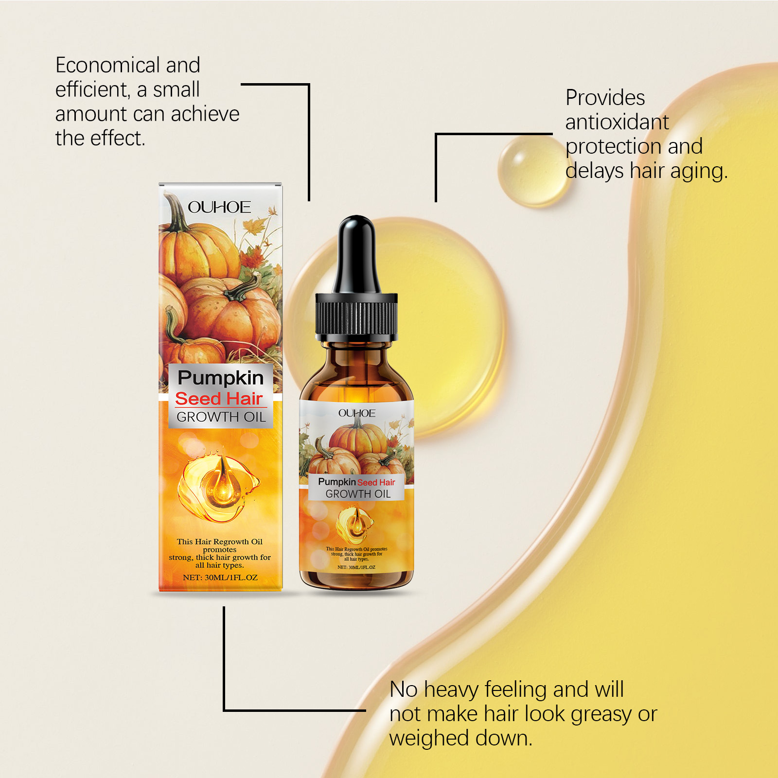 Pumpkin Seed Oil Hair Growth O - Hair Care Ouai บทวิจารณ์และราคา
